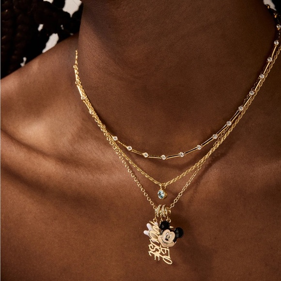 BaubleBar Disney Mickey Mouse Cluster Charm Necklace NWT - Picture 3 of 5